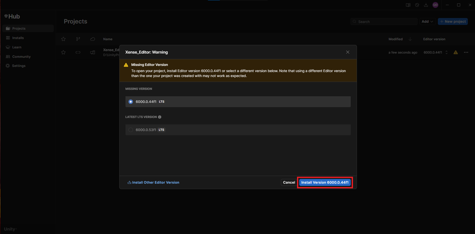 Unity Editor - Select Version